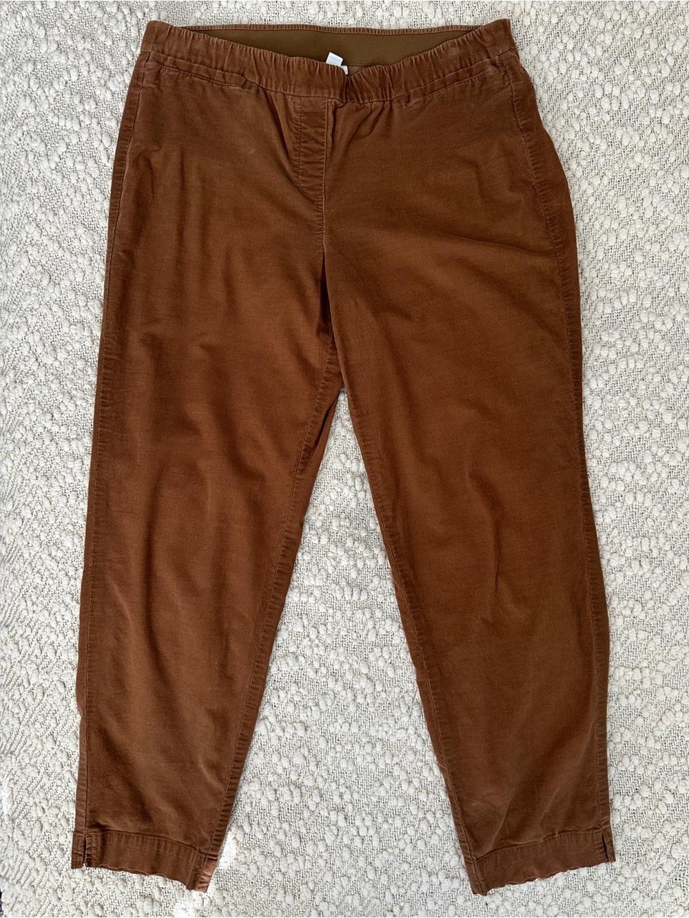 J. Jill Womens Size 10 Brown Fine Wale Corduroy Elastic Waist Pull On Pants
